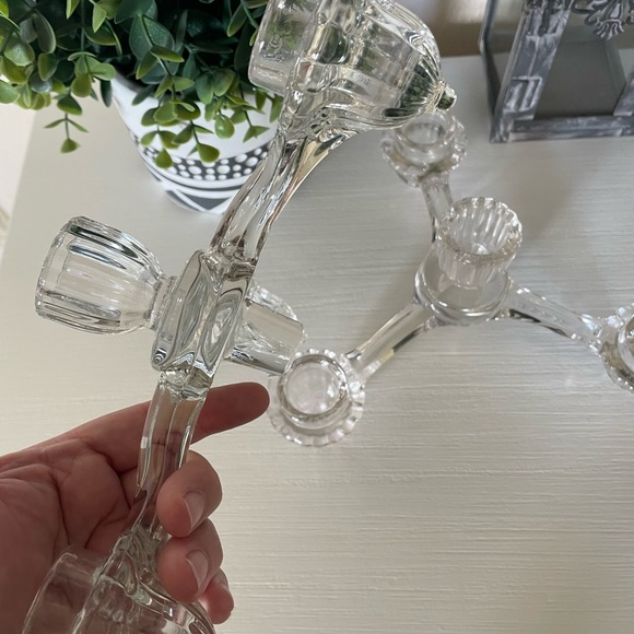 Set Of 2 Cambridge Elegant Depression Glass Candle Holders 3 large Arm Vintage - Picture 7 of 7